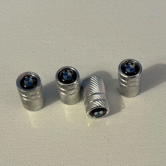 BMW Valve Stem Caps in Silver Set of 4 NWT - Picture 2 of 4